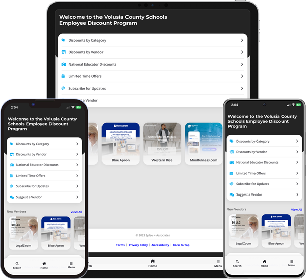 VCS Employee Discount Program Mobile App Screenshots